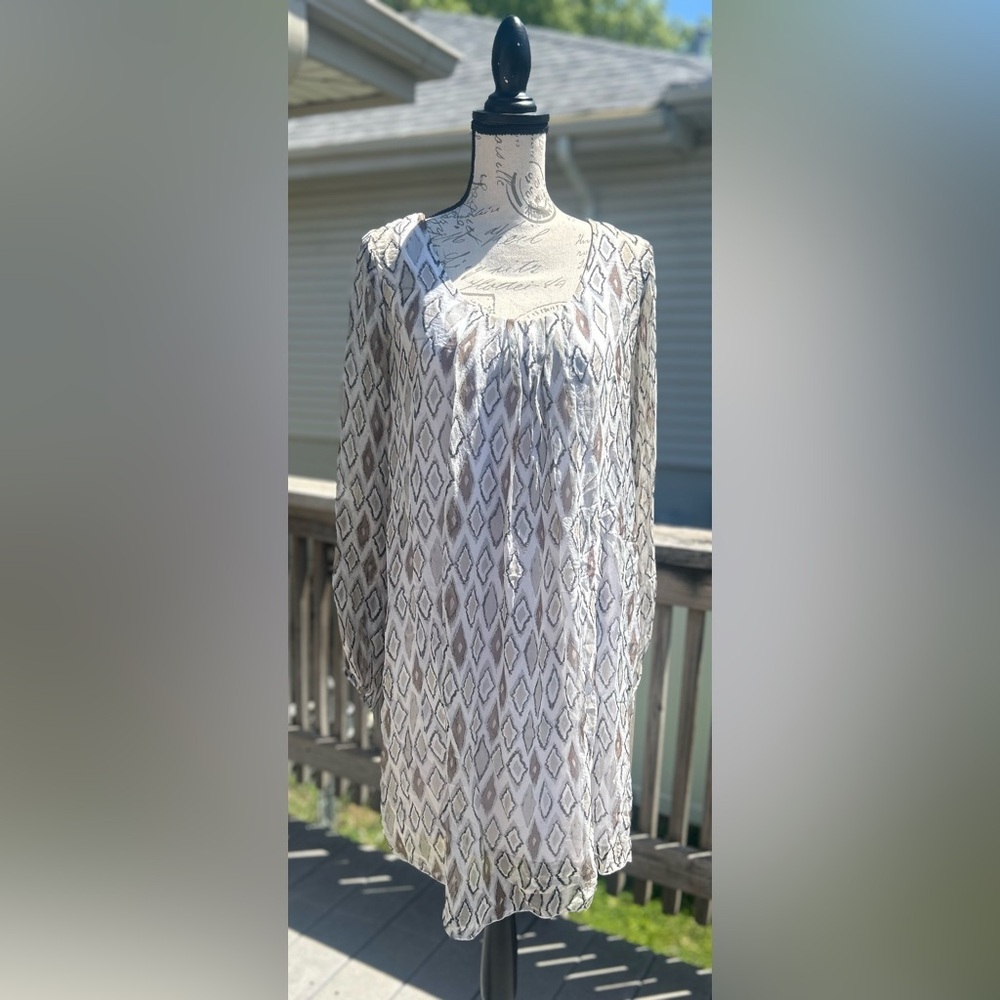 Baci Italian Scoop Neck Sheer Layered Dress​